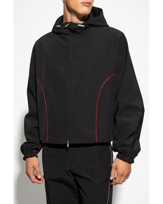 Ferragamo Black Zip-Up Drawstring Jacket for men