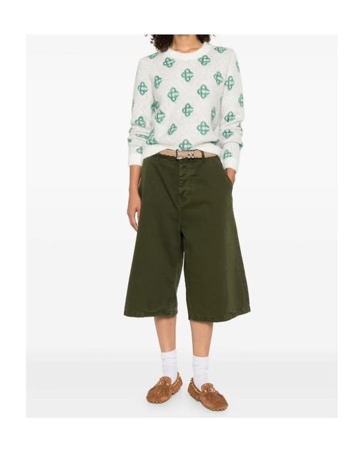 Casablanca Blue Patterned Crew-Neck Sweater