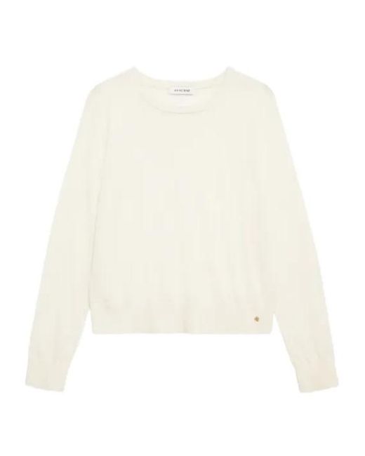 Anine Bing White Crop Knitwear