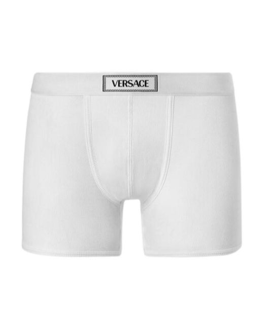 Versace Logo Label Underwear in White for Men | Lyst