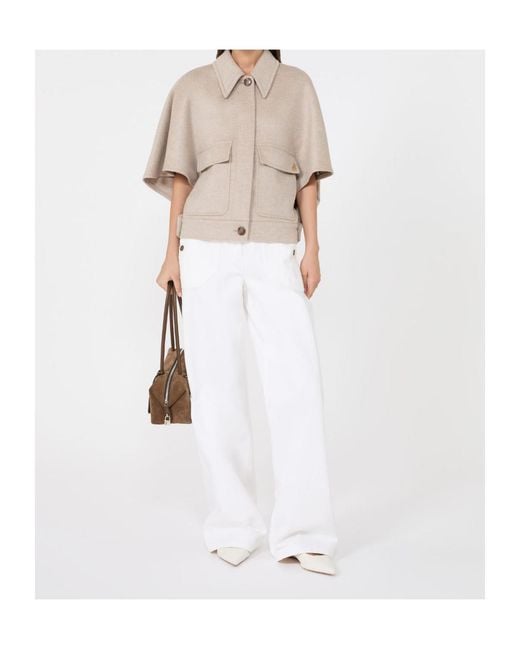 Max Mara Natural Boxy Cape