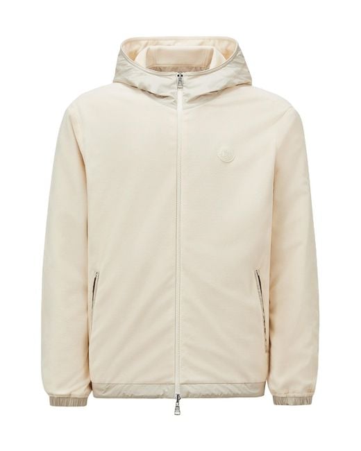 Moncler White Reversible Fleece Zip-Up Hoodie for men
