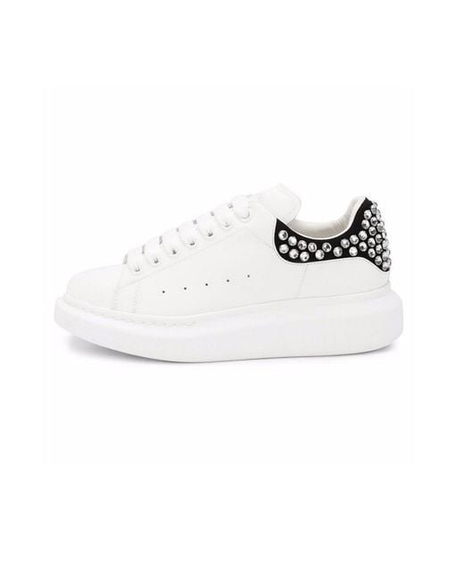 McQueen White Logo Lace Up Casual Sports Shoes