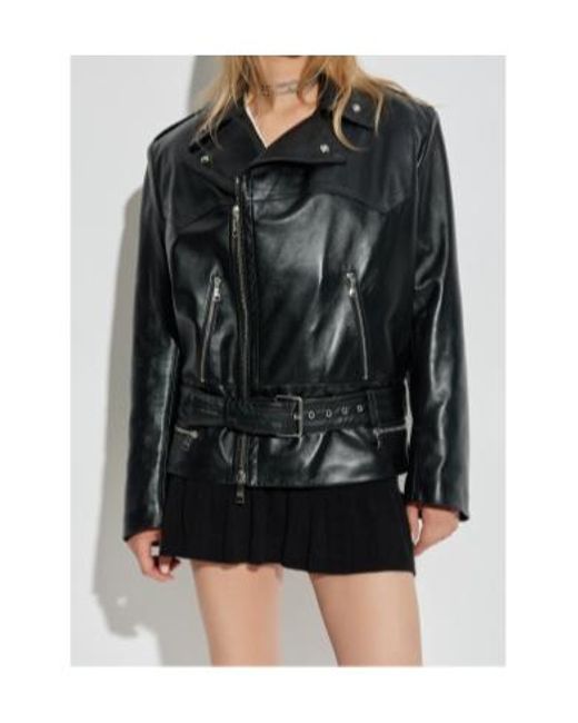 Alessandra Rich Black Biker Jacket