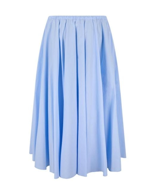 Fabiana Filippi Blue Elastic Waist Midi Skirt