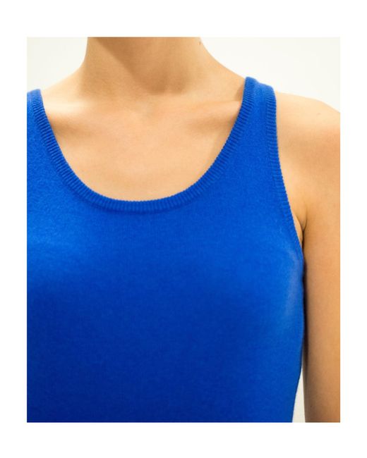 Lela Rose Blue Crew Neck Vest