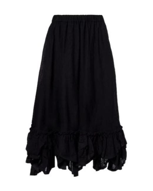 Comme des Garçons Black Wool-Blend Midi Skirt