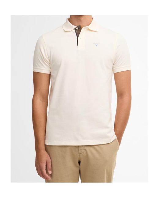 Barbour White Logo Embroidered Polo Shirt for men