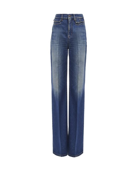 Chloé Blue Chloé High-Waisted Flared Jeans