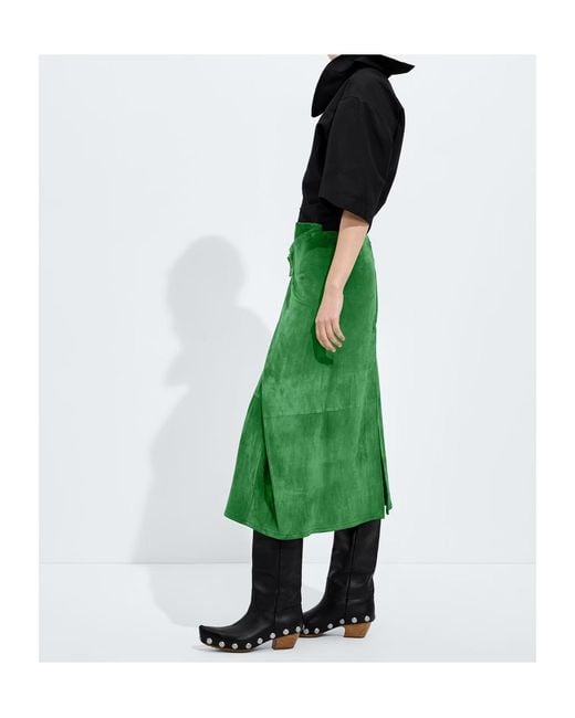 Bottega Veneta Green Zipper Skirt