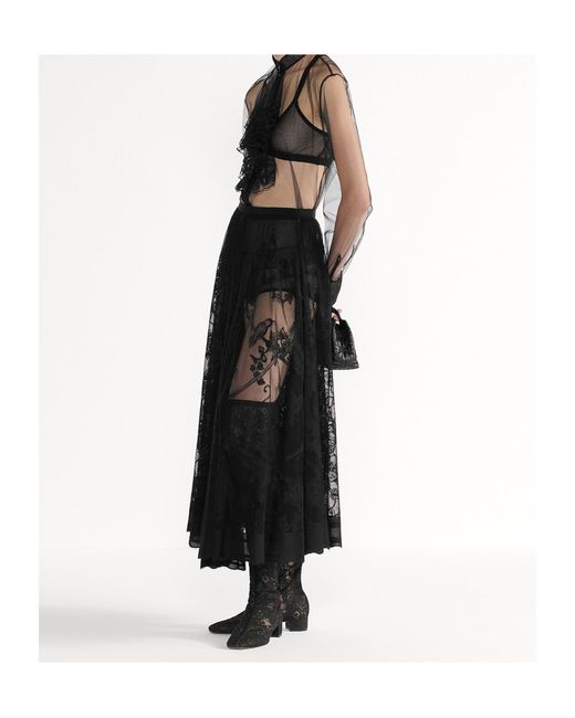 Dior Black Mid-Length Flared Skirt