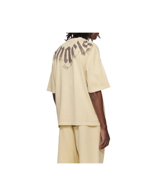 Palm Angels White Big Neck Logo Loose Fit T-Shirt for men