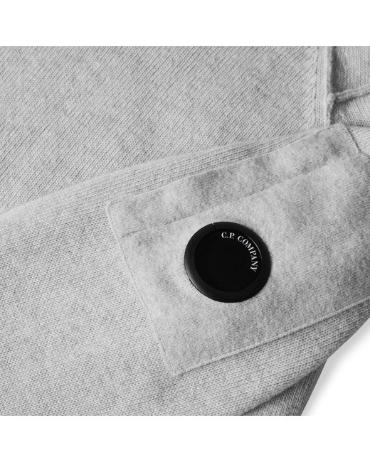 C P Company Gray Knit Crew Neck Sweater for men