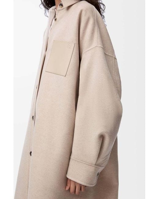 Loewe Natural Anagram Buttoned Patch-Pocket Overshirt