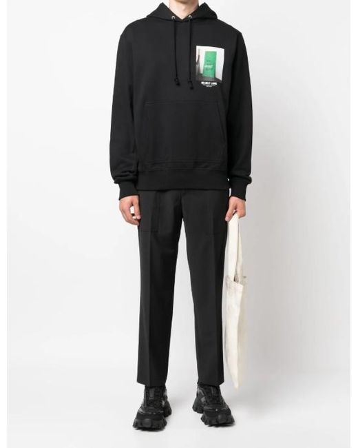 Helmut Lang Black Mid-Rise Straight-Leg Trousers for men