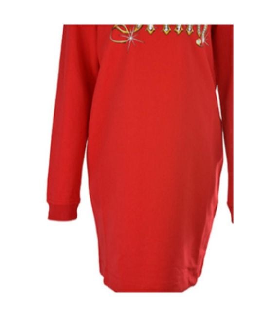 Moschino Red Brand Logo Dress