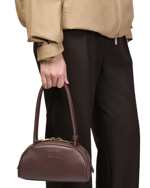 Miu Miu Brown Bowling Mini Hand-Held Bag