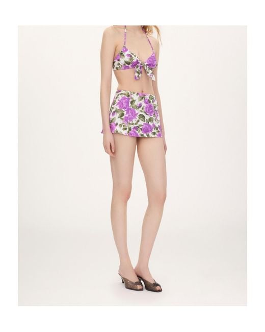 Chloé Pink Chloé Printed Triangle Bikini Top