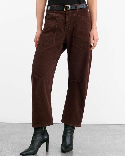 Nili Lotan Brown Shon Cotton-Blend Corduroy Tapered Pants