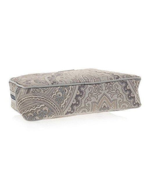 Etro Gray Zipper Clutch