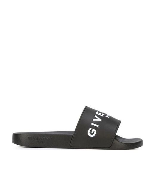 Givenchy Black And Logo Rubber Slides