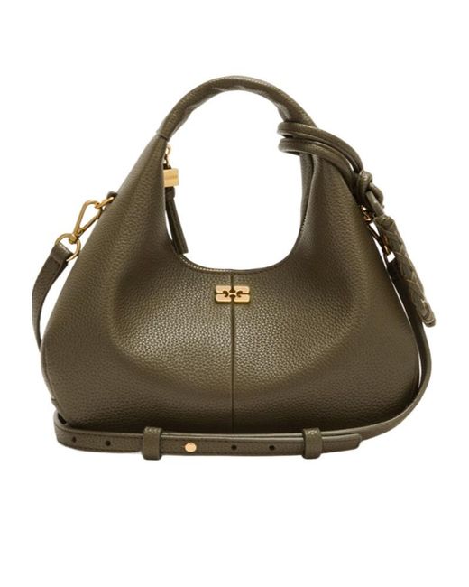 Ganni Green Mini Hobo Bag