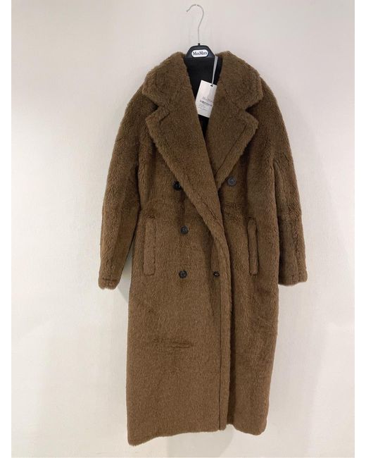 Max Mara Brown Double-Breasted Long-Sleeved Coat