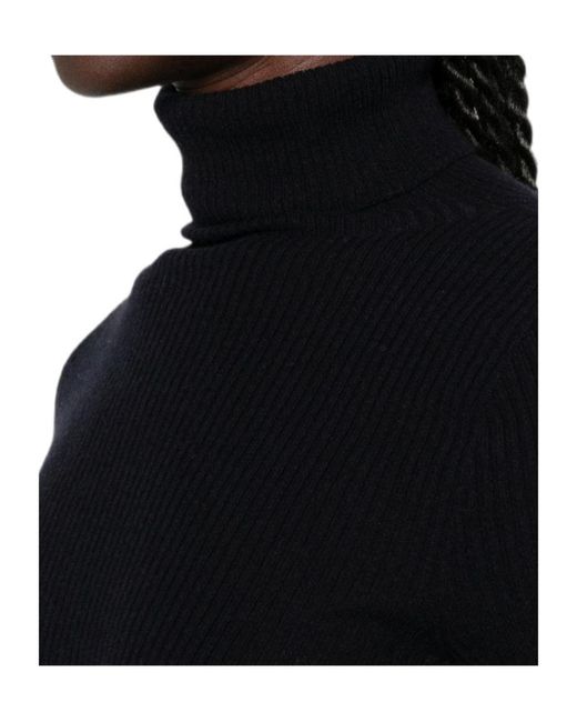 Fabiana Filippi Black Ribbed-Knit Roll-Neck Sweater