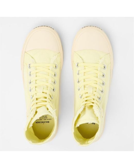 Balenciaga Natural Lace-Up High-Top Casual Sneakers