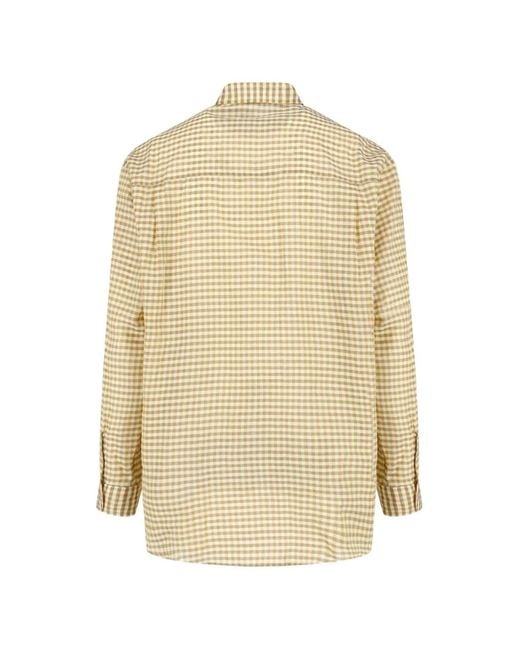 Auralee Natural Airy Gingham-Check Shirt for men