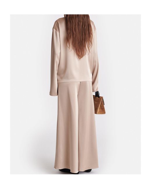 Nanushka Natural Satin Polo Top