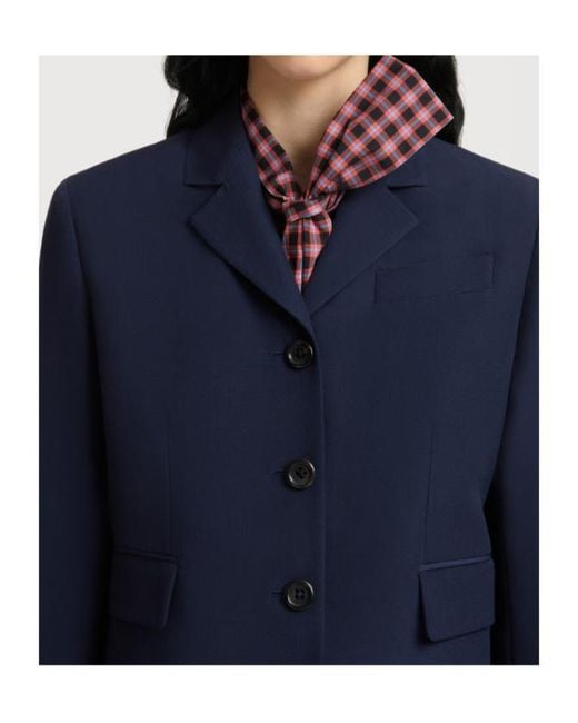 Marni Blue Deep Techno Wool Jacket