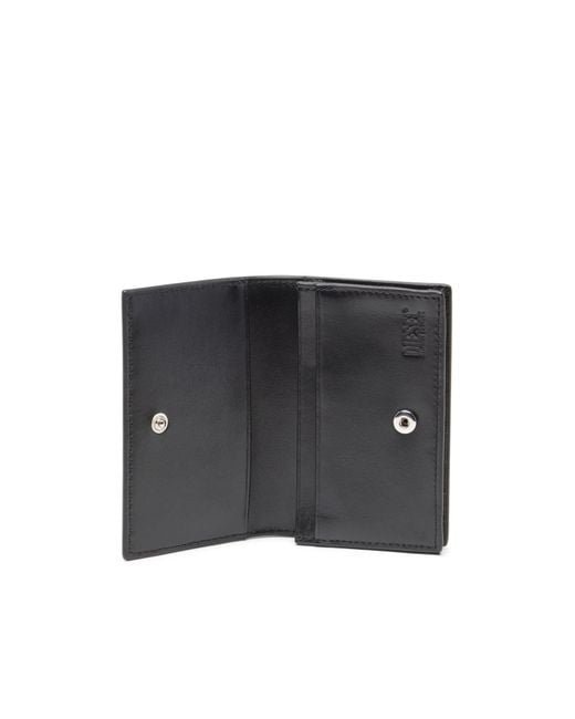 DIESEL Black 1Dr Oval-D Card Holder