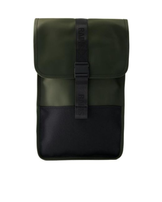 Rains Black Trails Logo-Debossed Backpack