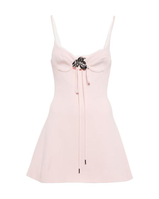 David Koma Pink Embellished Minidress