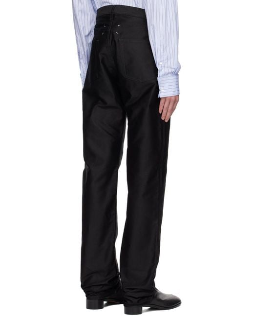 Maison Margiela Black Mid-Rise Slim Cut Trousers for men