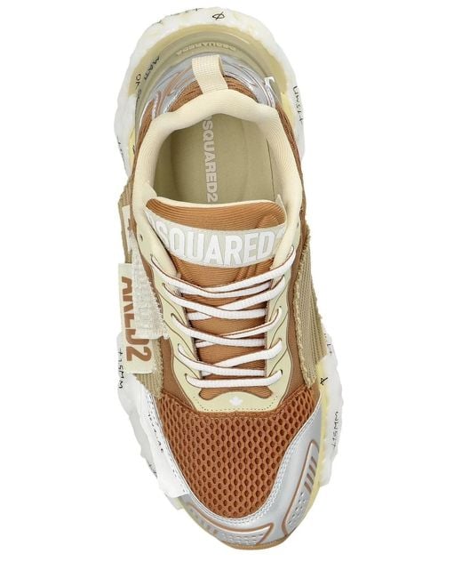 DSquared² Metallic Logo-Patch Lace-Up Sneakers for men