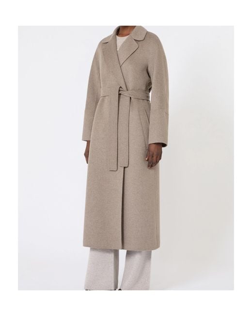 Max Mara Natural Wool Robe Coat