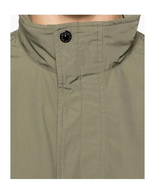 Stone Island Green Logo Patch High Neck Jacket for men