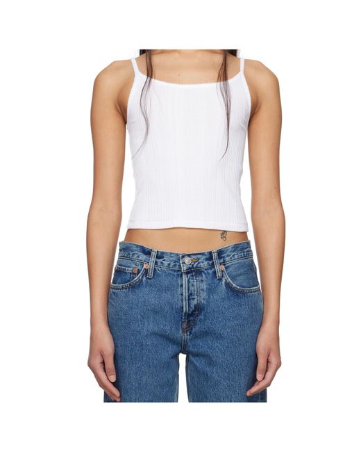 Re/done Blue Hanes Edition Varigated Jolie Camisole
