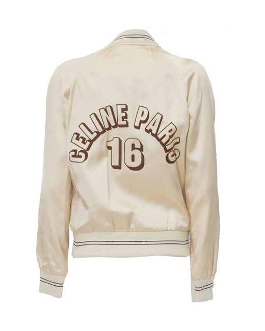 Céline White Nylon Baseball Casual Jacket