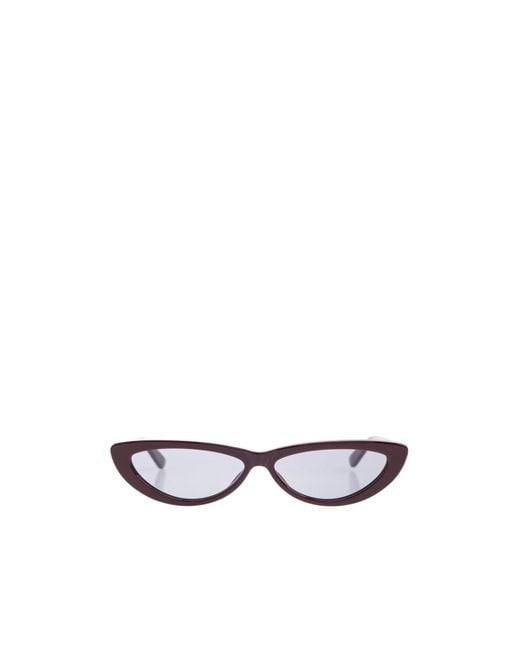 McQueen White Eyewear Cat-Eye Frame Sunglasses