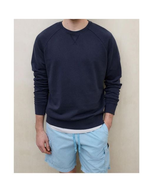 Ecoalf Blue Crew Neck Sweatshirt for men
