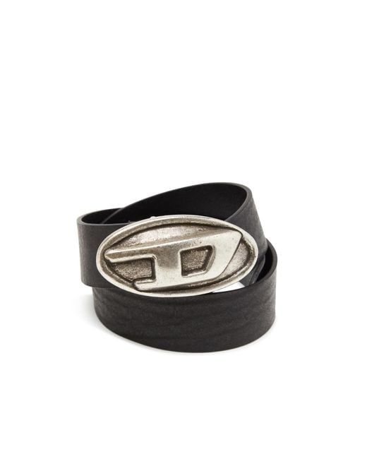 DIESEL White B-Double D Belt for men