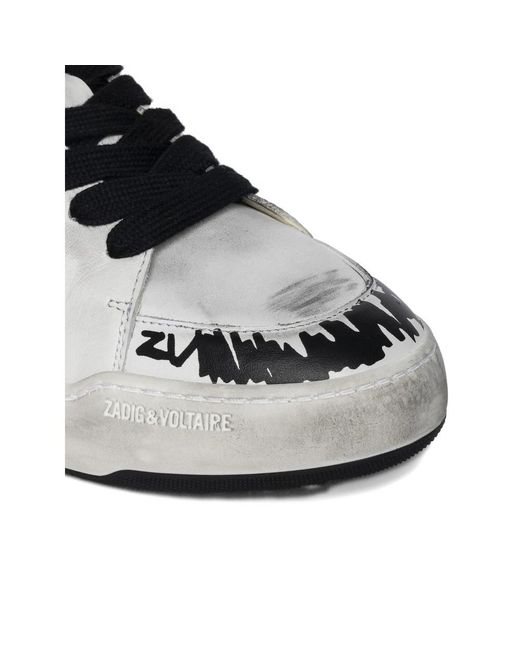 Zadig & Voltaire White Basses Fly Wings Sneakers