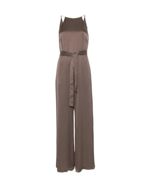Peserico Brown V-Back Jumpsuit