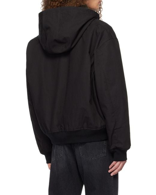 Acne Black Cotton Hooded Jacket for men
