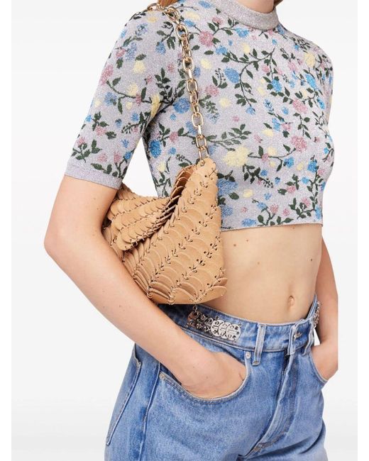 Rabanne Natural Panelled Chain-Link Shoulder Bag