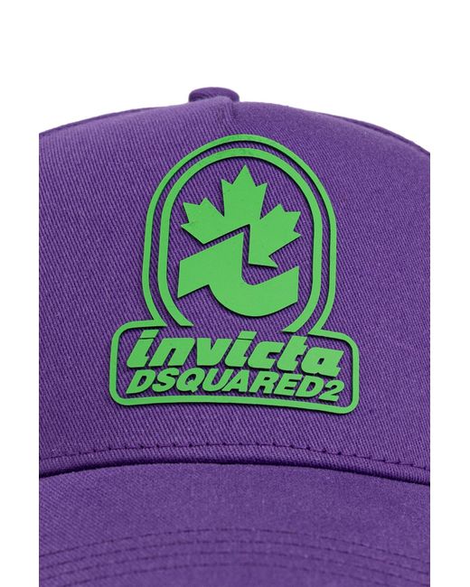 DSquared² Purple X Invicta Logo Patch Baseball Cap for men