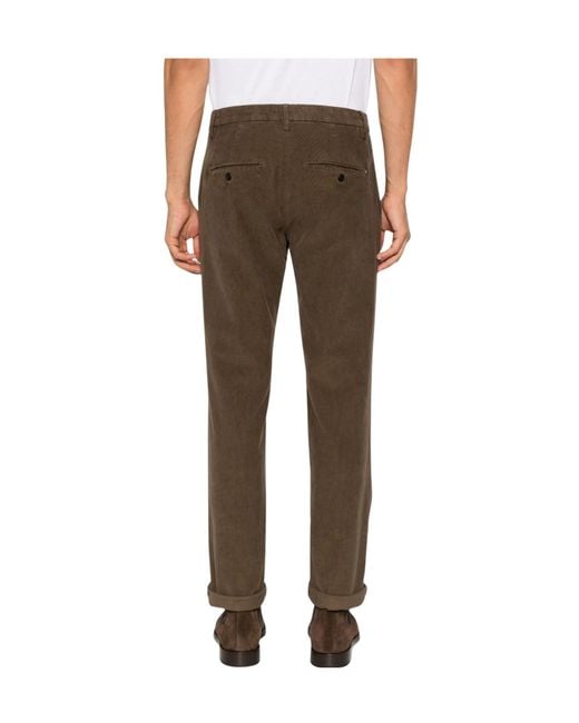 Dondup Brown Corduroy-Effect Straight-Leg Jeans for men